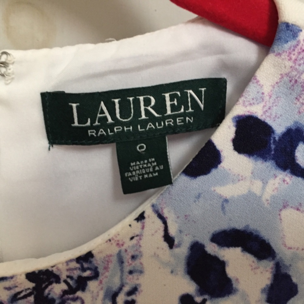 Lauren Ralph Lauren White and Blue Paisley Dress - Picture 6 of 16